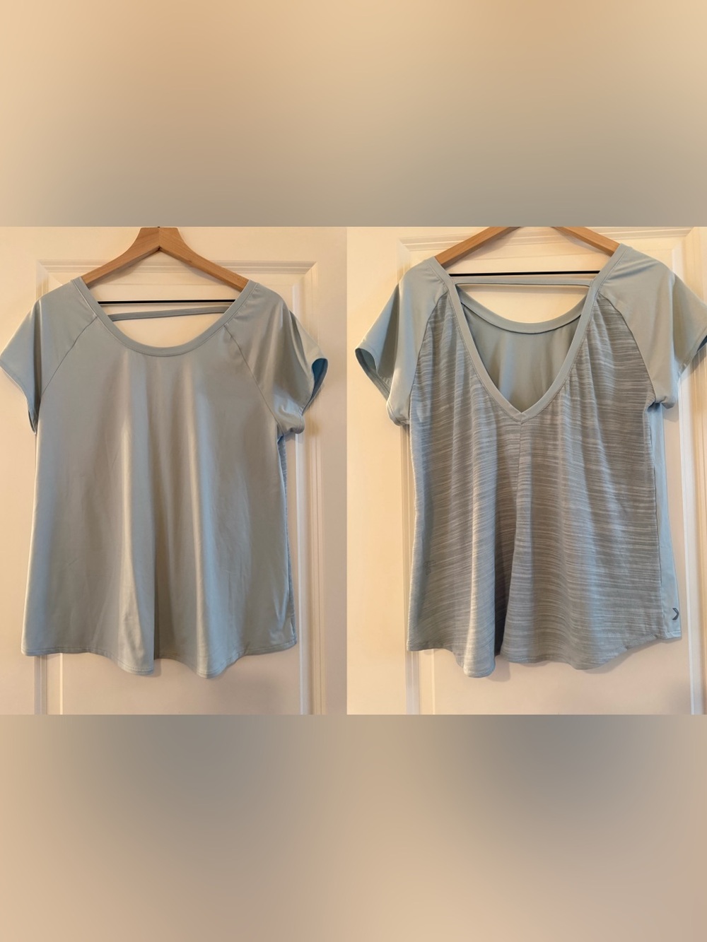 Light Blue Short Sleeve Performance Tee front/back pictured